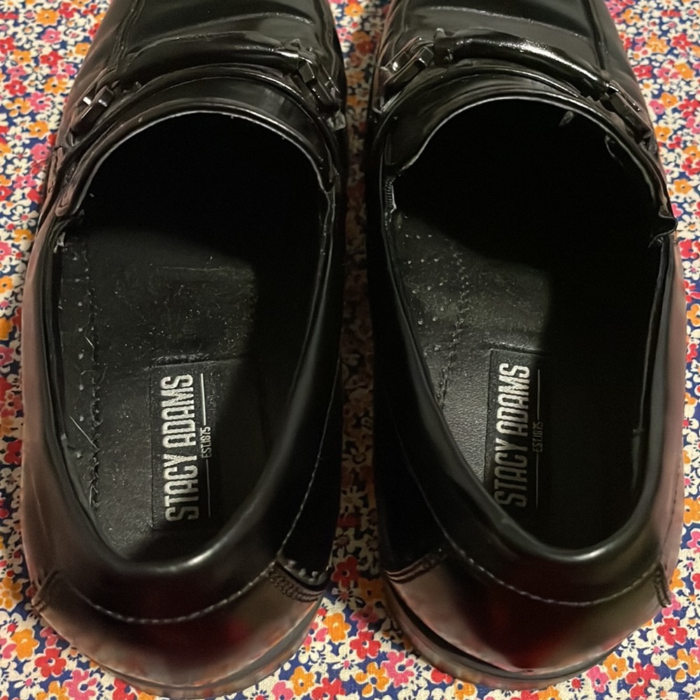 STACY ADAMS BOYS BLACK SLIP ON DRESS SHOE SIZE 4M - Picture 9 of 9